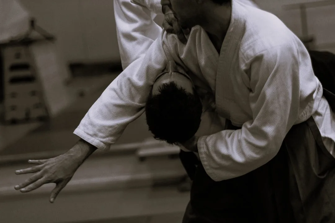 Projection irimi nage en aïkido au Kasshin Dojo, accessible depuis Écaussinnes et Le Rœulx
